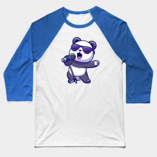 Cute Panda Singing Cartoon Baseball T-Shirt